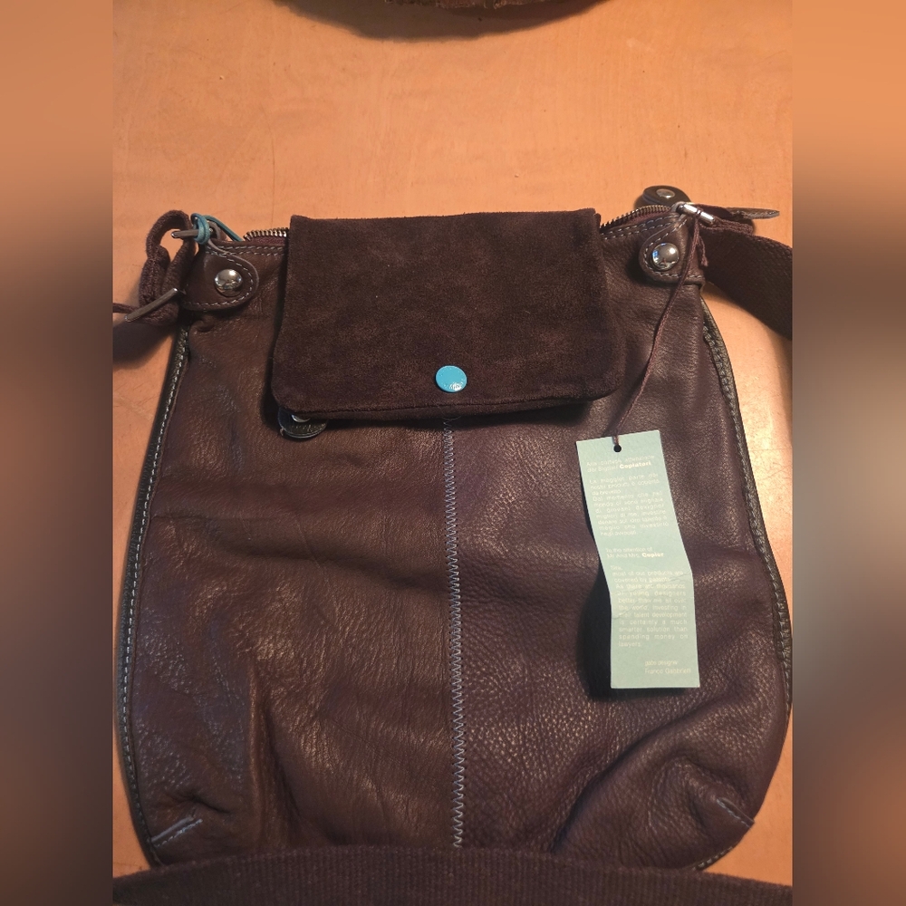 Gabs Firenze Leather/Suede Crossbody Messenger Bag Purse NWT Made In Italy - Picture 12 of 15